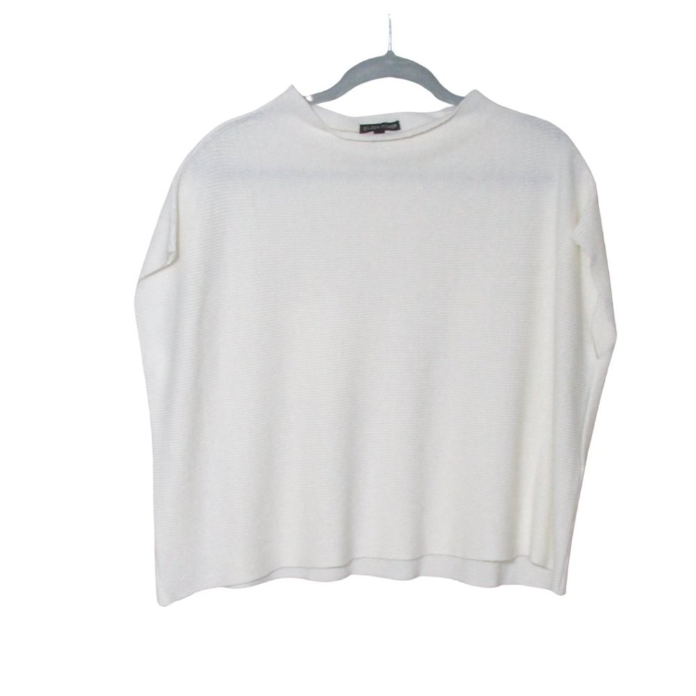 NWOT Eileen Fisher White Boxy Sleeveless Sweater